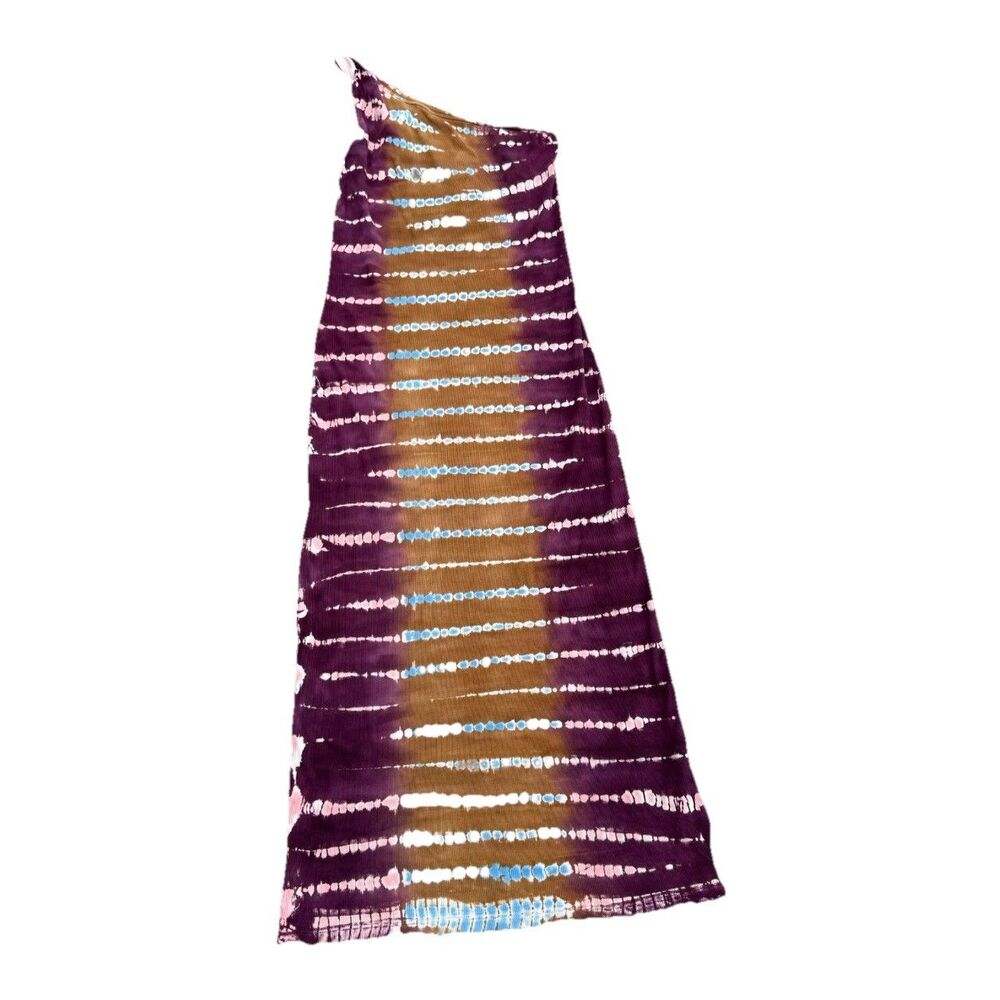 Young Fabulous & Broke Tie Dye One Shoulder Ribbed Midi Iggy Dress Small NWT